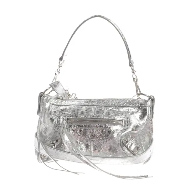 Shoulder Bag, in Silver, Leather, Balenciaga