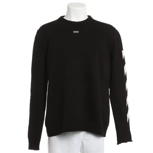 Jumper, in Black, Cotton, Off-White