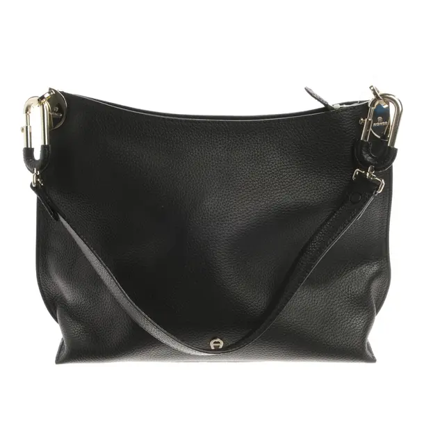 Schultertasche, in Schwarz, Leder, Aigner
