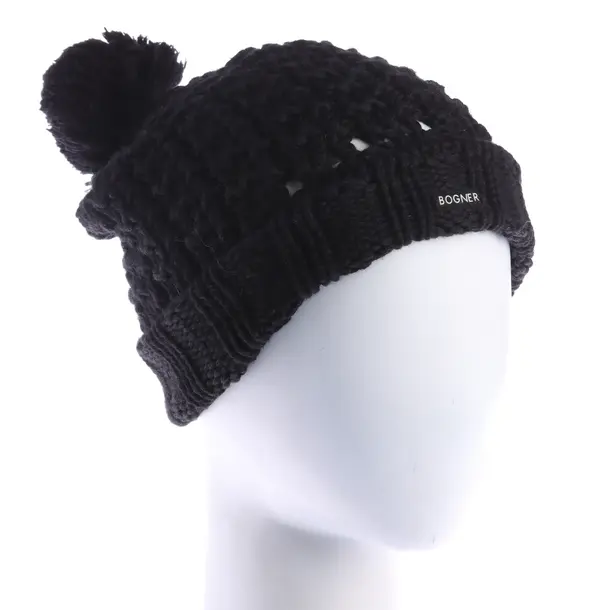 Beanie, in Black, Wool, Bogner