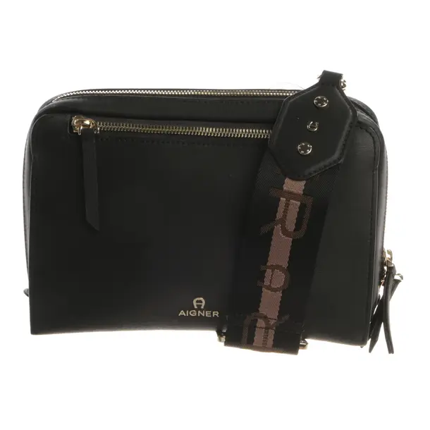 Schultertasche, in Schwarz, Leder, Aigner