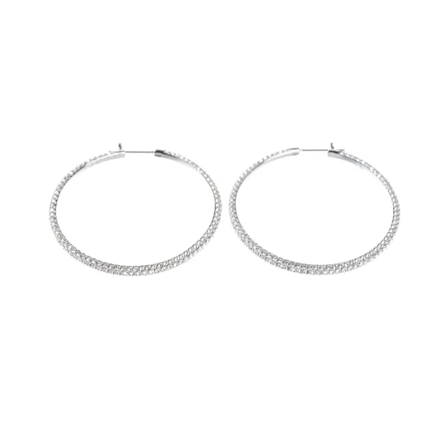 Earrings, in Silver, Metal (metallic, metallized), Swarovski