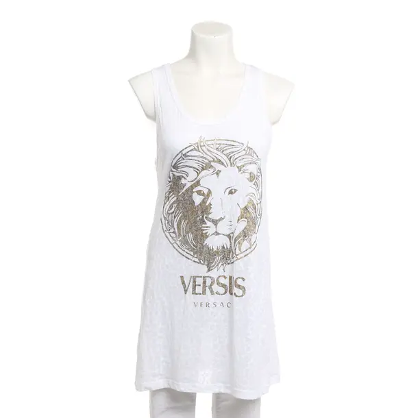 Top, in White, Cotton, Versace