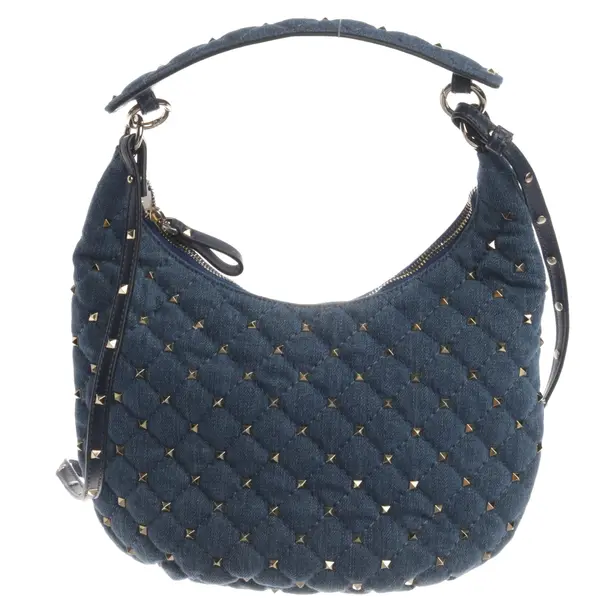 Shoulder Bag, in Blue, Cotton, Valentino