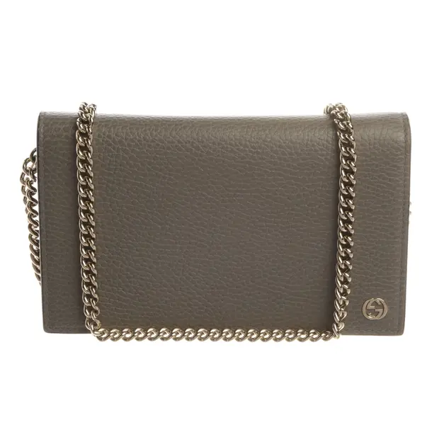 Wallet on Chain, in Grau, Leder, Gucci