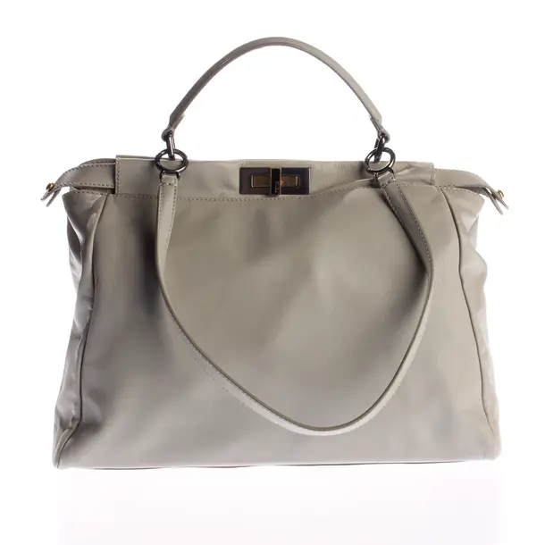 Handbag, in Light Gray, Leather, Fendi