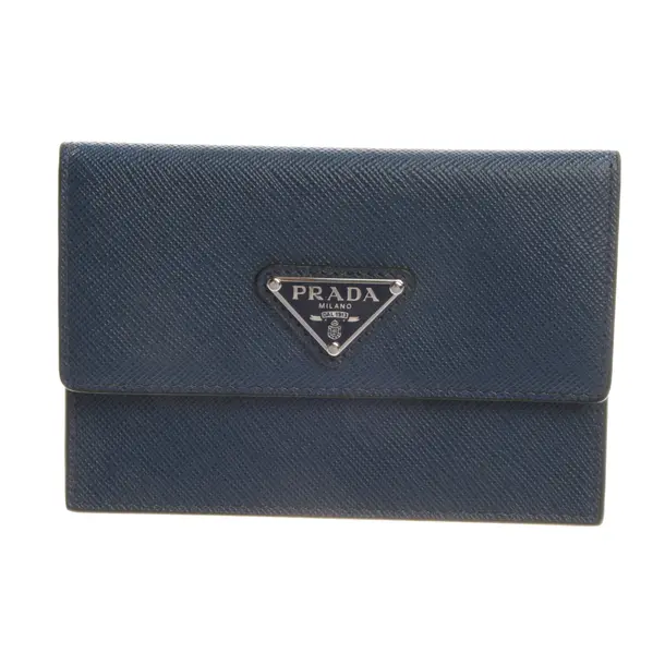 Kartenetui, in Blau, Leder, Prada