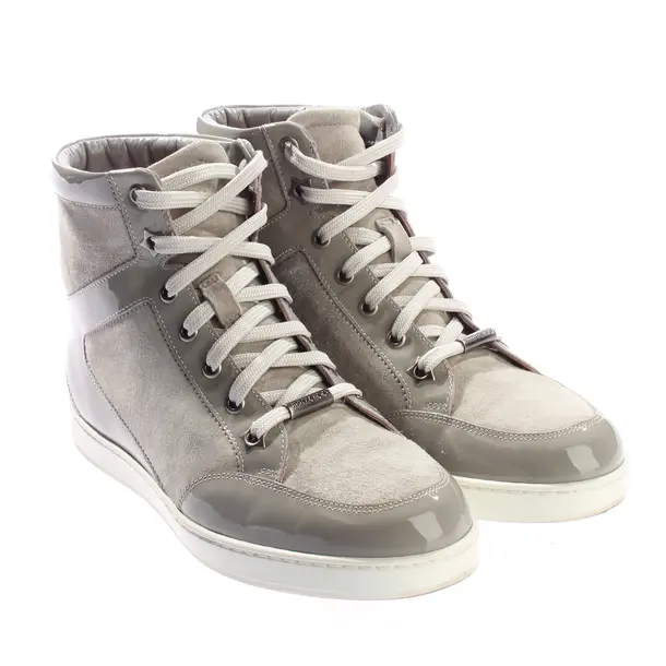 High-Top Sneakers, in Light Gray, Jimmy Choo