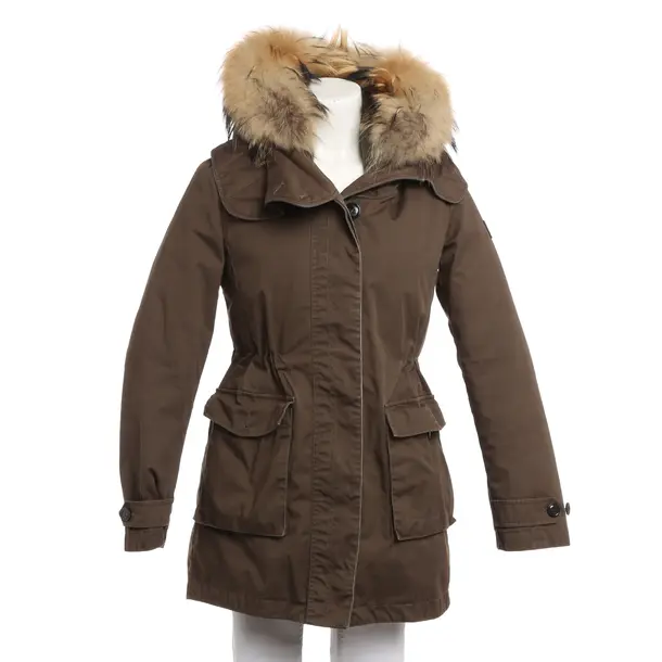 Winter Jacket, in Dark Brown, Cotton, Woolrich