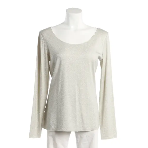 Long Sleeve Shirt, in Silver, Cotton, Max Mara