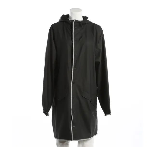 Mid-Season Coat, in Black, Polyester, Rains