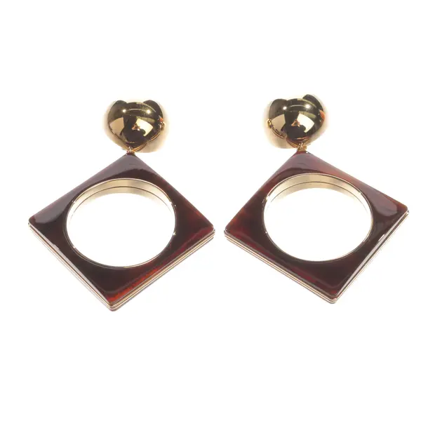 Earrings, in Brown, Metal (metallic, metallized), Saint Laurent