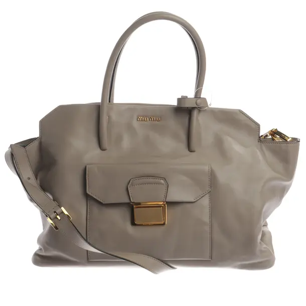Handbag, in Gray, Leather, Miu Miu