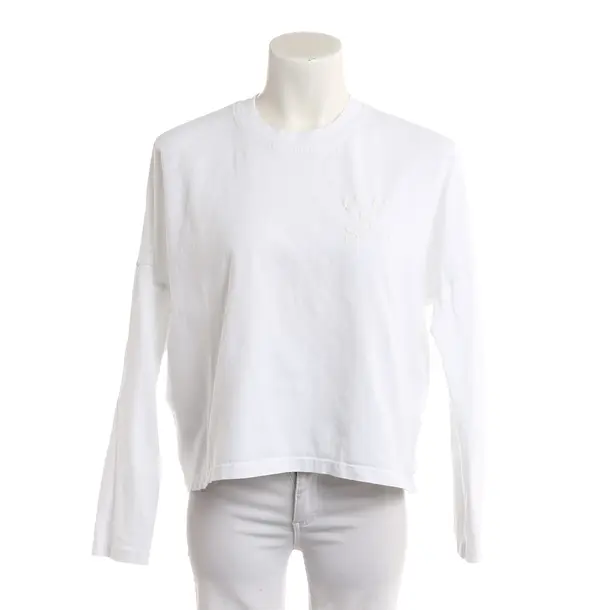 Long Sleeve Shirt, in White, Cotton, Closed