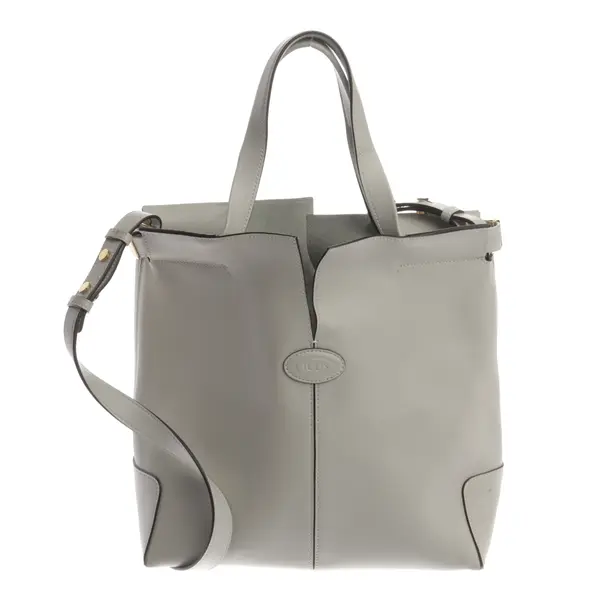 Handtasche, in Hellgrau, Leder, Tod´s
