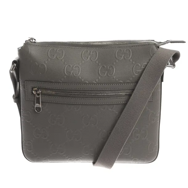 Messenger Bag, in Gray, Leather, Gucci