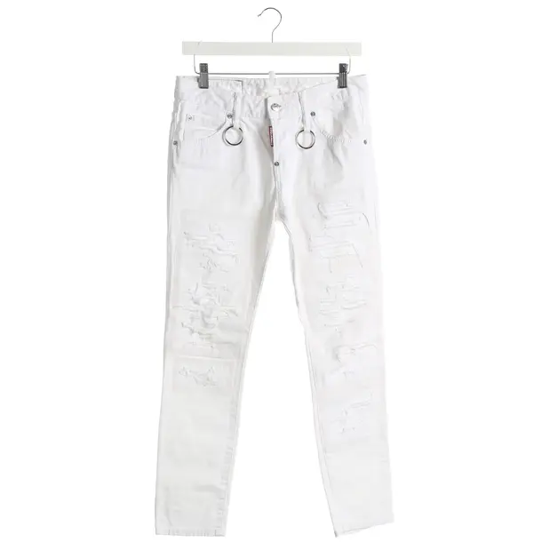 Skinny Jeans, in White, Cotton, Dsquared