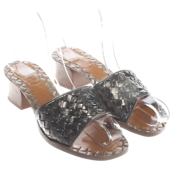 Heeled Sandals, in Silver, Bottega Veneta