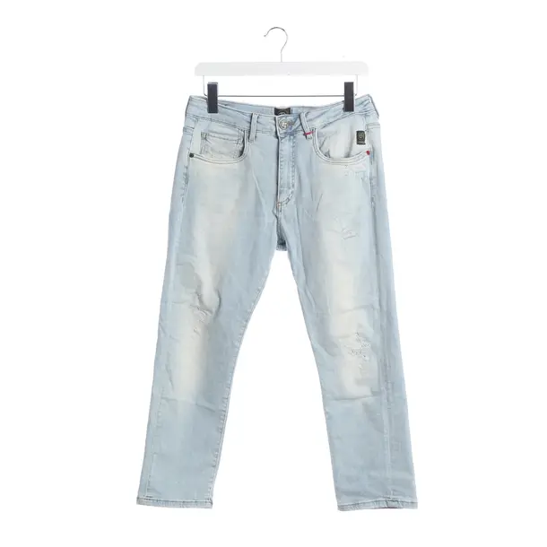 Straight Fit Jeans, in Light Blue, Cotton, Elias Rumelis