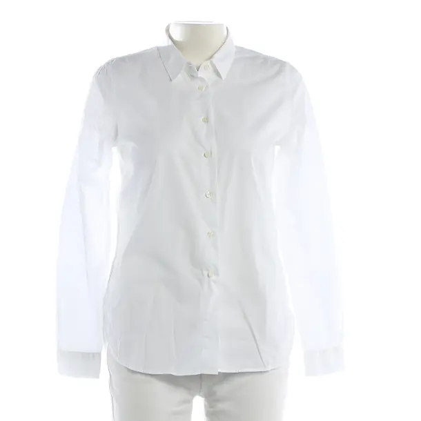 Blouse, in White, Cotton, Closed