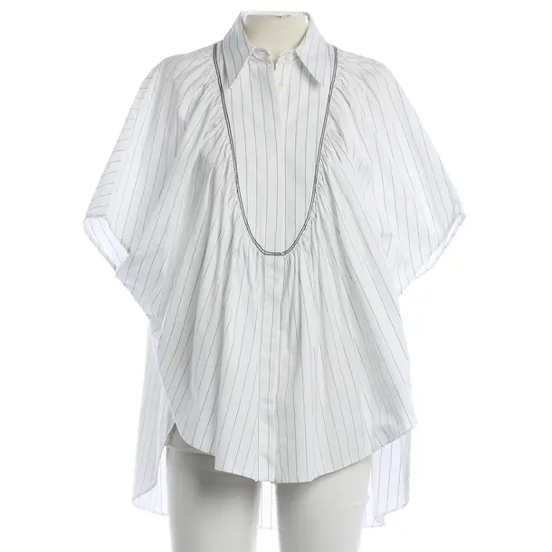 Blouse, in White, Cotton, Brunello Cucinelli