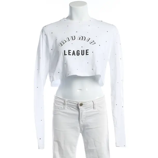 Longsleeve, in Weiß, Baumwolle, Miu Miu
