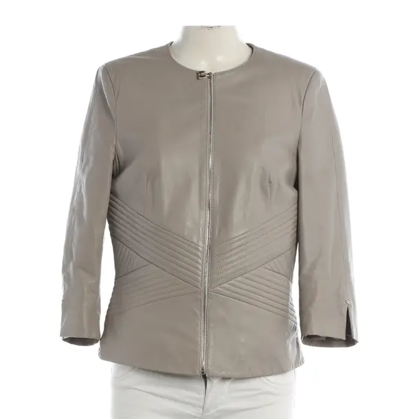 Lederjacke, in Grau, Leder, Elisabetta Franchi