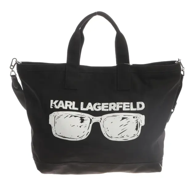 Shopper Bag, in Black, Cotton, Karl Lagerfeld