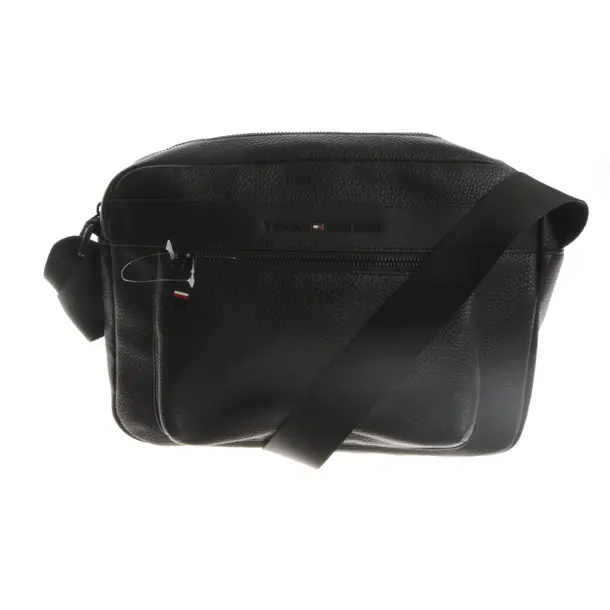 Messenger Bag, in Black, Leather, Tommy Hilfiger