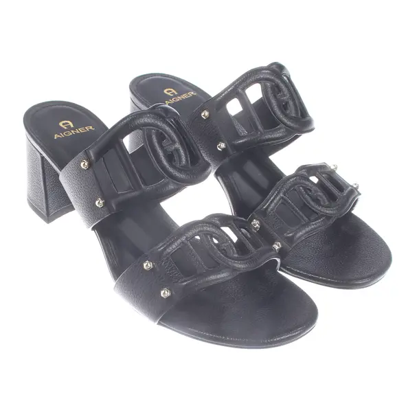 Heeled Sandals, in Black, Aigner