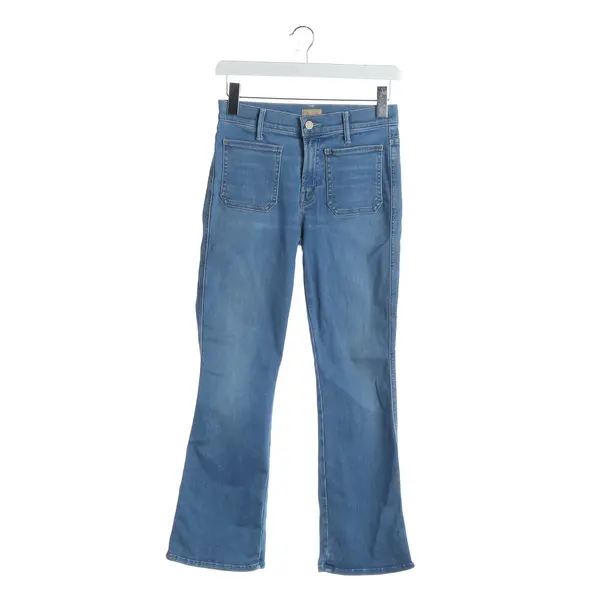 Straight Fit Jeans, in Blue, Cotton, Mother
