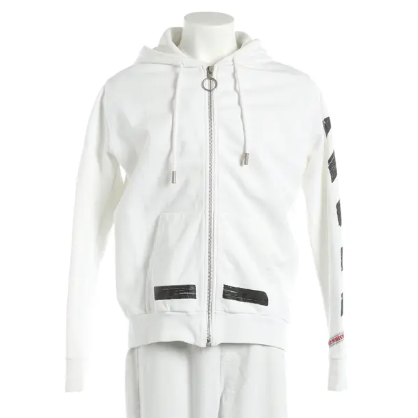Zip-Up Hoodie, in Beige, Cotton, Off-White