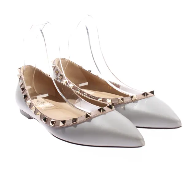 Ballet Flats, in Light Gray, Valentino