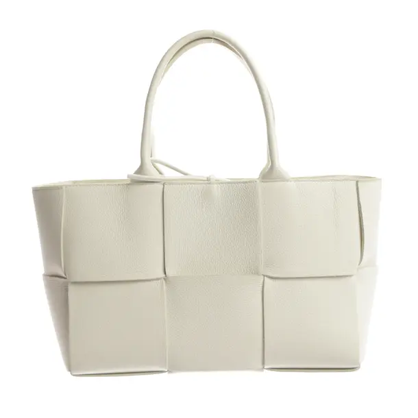 Shopper Bag, in White, Leather, Bottega Veneta