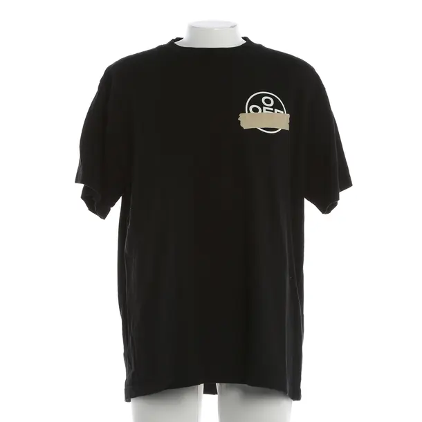 T-Shirt, in Black, Cotton, Off-White