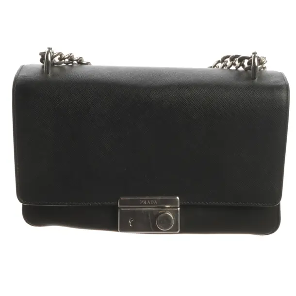 Schultertasche, in Schwarz, Leder, Prada