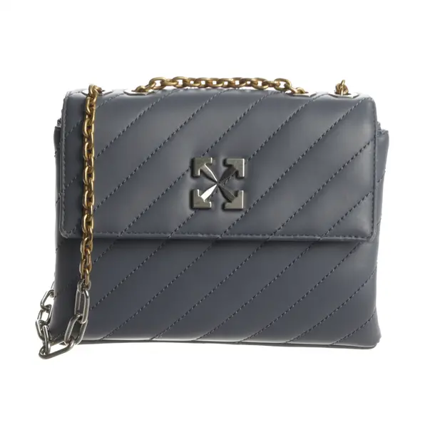 Shoulder Bag, in Blue, Leather, Off-White