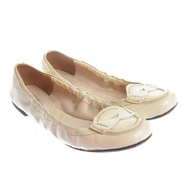 Ballet Flats in White, , Prada