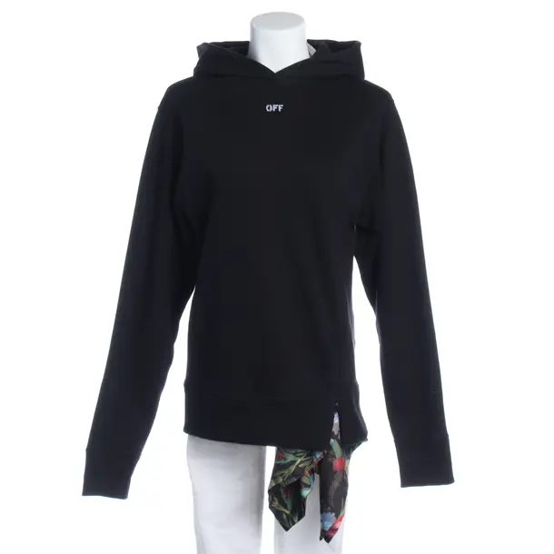 Hoodie in Black, Cotton, Off-White