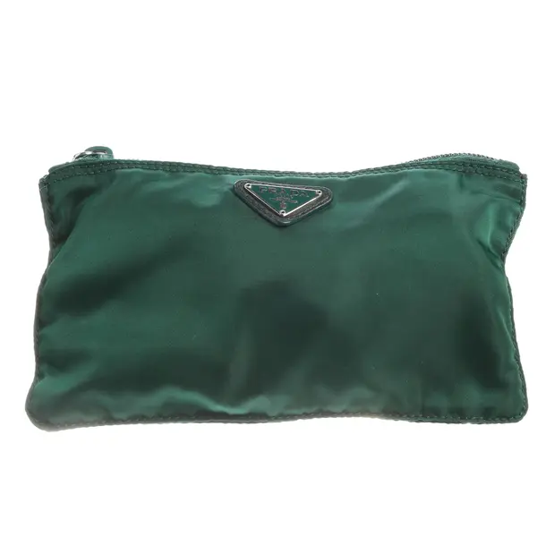 Cosmetic Bag in Green, Polyester, Prada