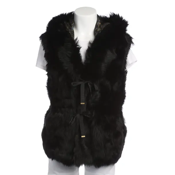 Fellweste in Schwarz, Leder, Louis Vuitton