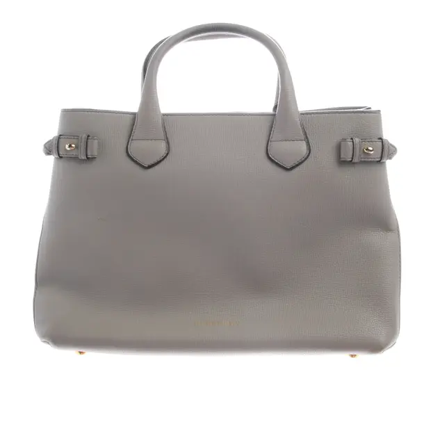 Handbag in Gray, Leather, Burberry
