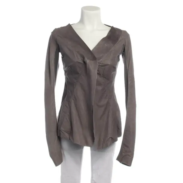 Lederjacke, in Grau, Leder, Rick Owens