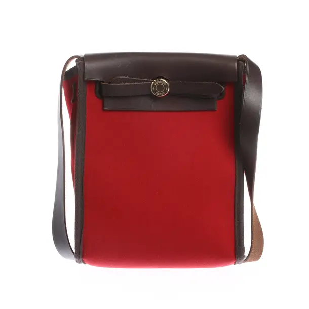 Schultertasche in Rot, Polyester, Hermès