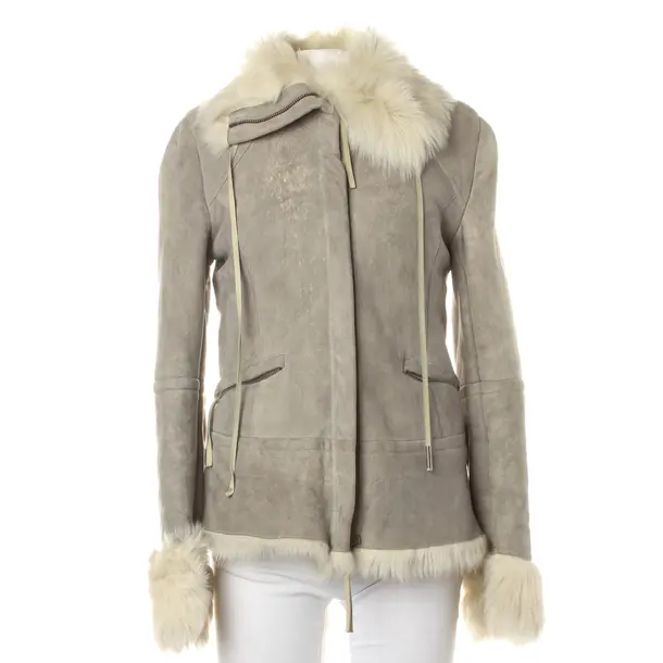 Lederjacke in Grau, Leder, Patrizia Pepe