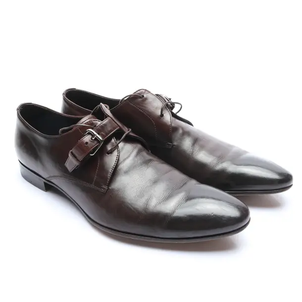 Lace Up Shoes in Brown, , Prada