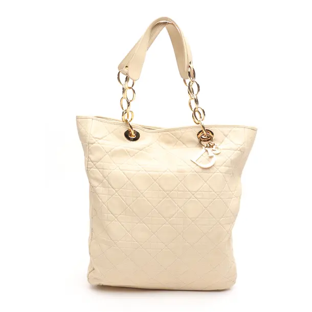 Shoulder Bag in White, Leather, Dior