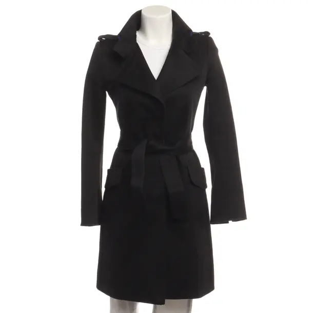 Mid-Season Coat in Black, Cotton, Drykorn
