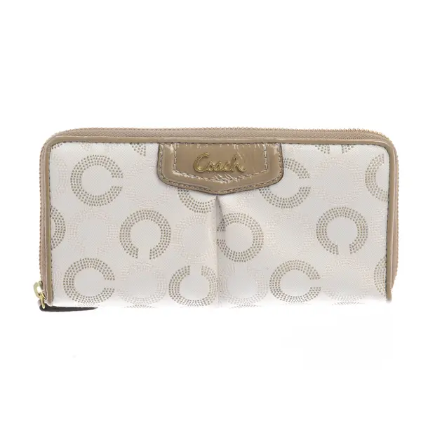 Wallet in White, Cotton, Coach