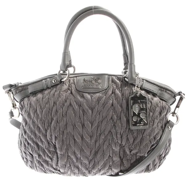 Handtasche in Grau, Leder, Coach